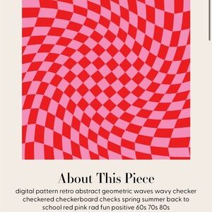 Orange and Pink Checkered Wave Blanket